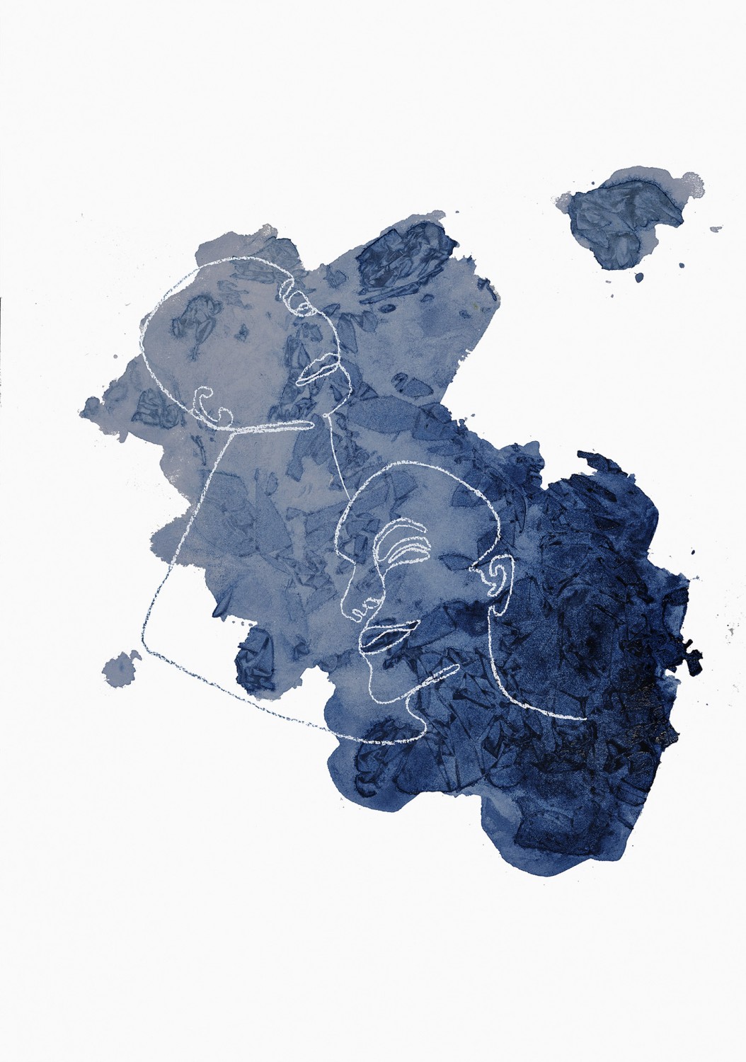 Die Liebenden - blau/weiss